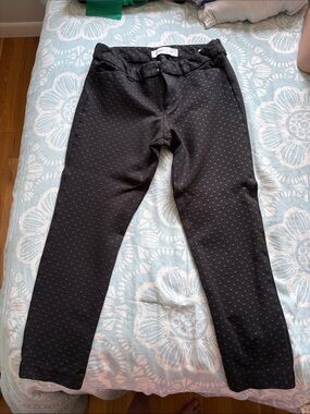 Old Navy Black Polka Dot Pixie Ankle Pants
